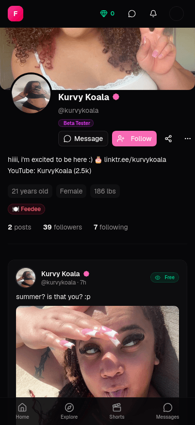 Feedee user profile